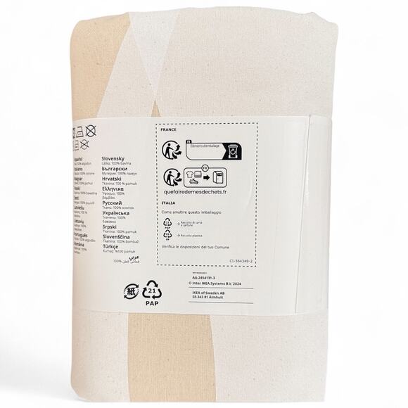 IKEA KRUSTISTEL White & Light Beige Patterned Tablecloth 57x94 " - Picture 3 of 3